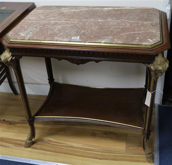 A French marble top centre table W.80cm